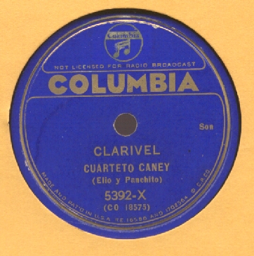 Primera grabación del Cuarteto Caney en sello Columbia.